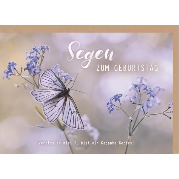 Produktbild des Artikels Faltkarte "Segen zum Geburtstag" - Schmetterling (Schreibwaren)