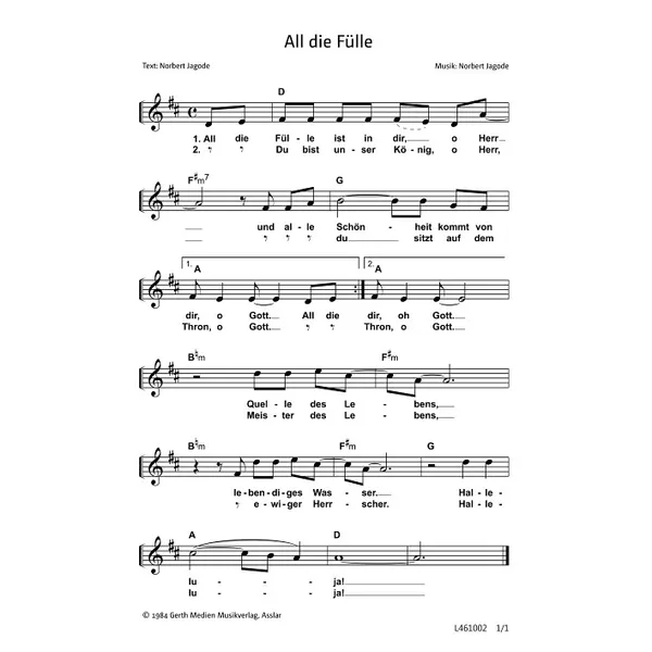 Produktbild des Artikels All die Fülle ist in dir (Noten - Download)
