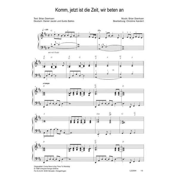 Produktbild des Artikels Komm, jetzt ist die Zeit wir beten an (Noten - Download)