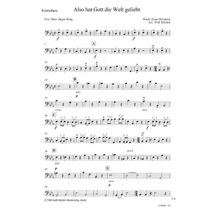Produktbild des Artikels Also hat Gott die Welt geliebt (Kontrabass) (Noten - Download)