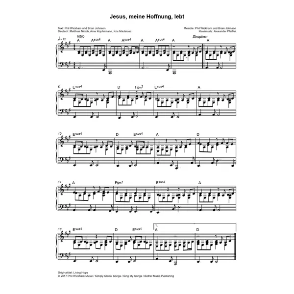 Produktbild des Artikels Jesus meine Hoffnung lebt (Noten - Download)