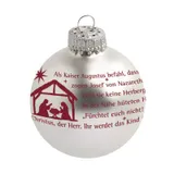 Stimmungsbild zu Christbaumkugel "Weihnachtsgeschichte" - silber