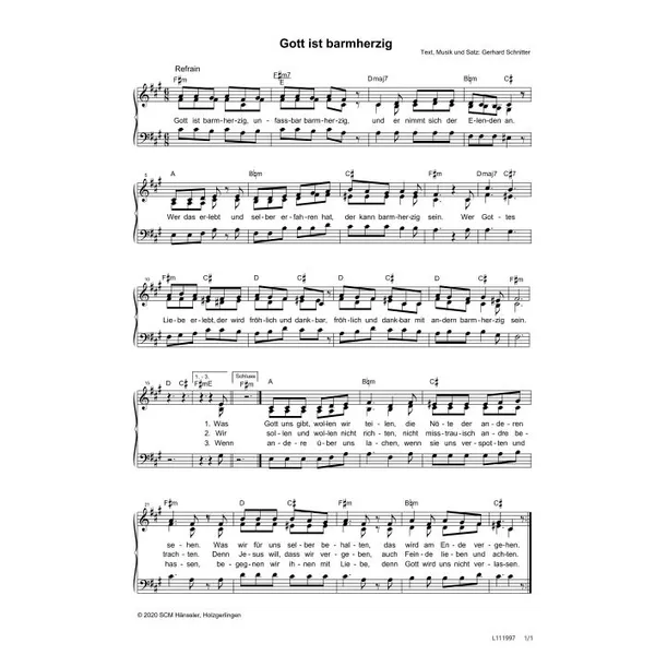 Produktbild des Artikels Gott ist barmherzig (Noten - Download)