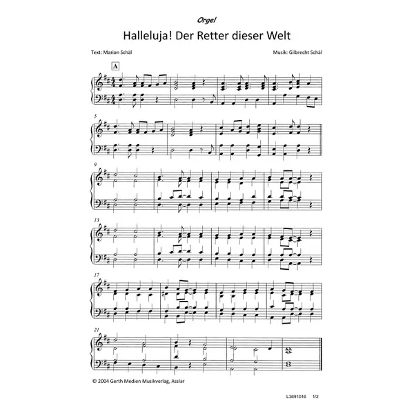 Produktbild des Artikels Halleluja! Der Retter dieser Welt ist da (Klavier) (Noten - Download)