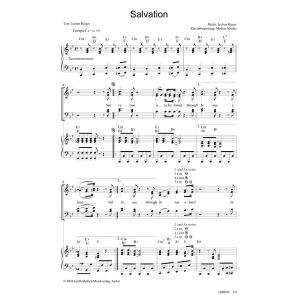 Produktbild des Artikels Salvation (Noten - Download)