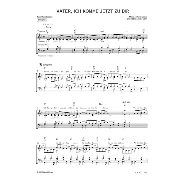 Produktbild des Artikels Vater, ich komme jetzt zu dir (Noten - Download)