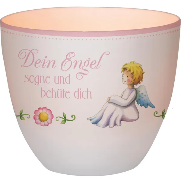 Produktbild des Artikels Windlicht LichterZeit "Dein Engel" - rosa ()