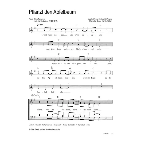 Produktbild des Artikels Pflanzt den Apfelbaum (Noten - Download)