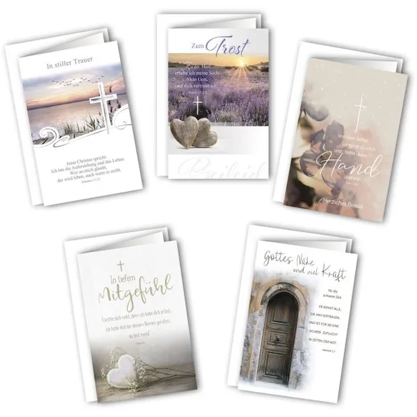 Produktbild des Artikels Faltkarten - Trauer 5er Set (Schreibwaren)