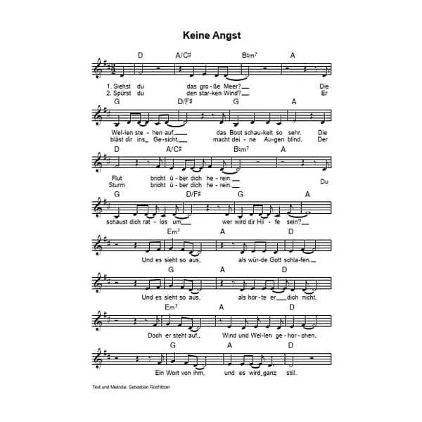 Produktbild des Artikels Keine Angst (Noten - Download)