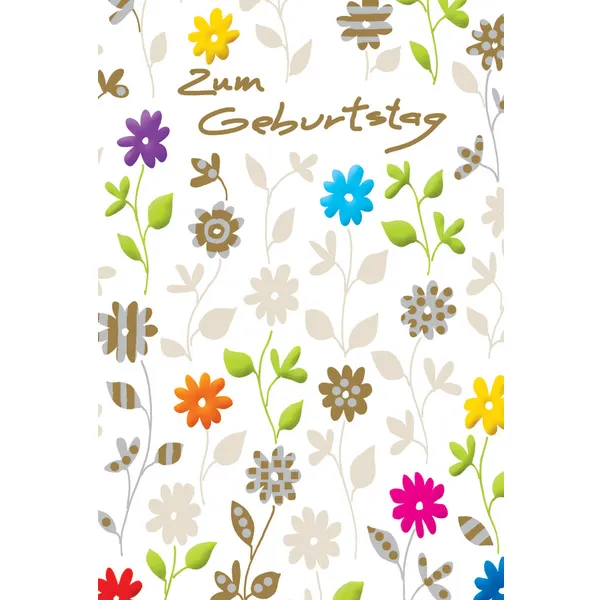 Produktbild des Artikels Faltkarte "Zum Geburtstag" - 5 Stück (Schreibwaren)