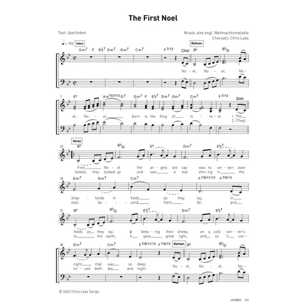 Produktbild des Artikels The First Noel (Noten - Download)