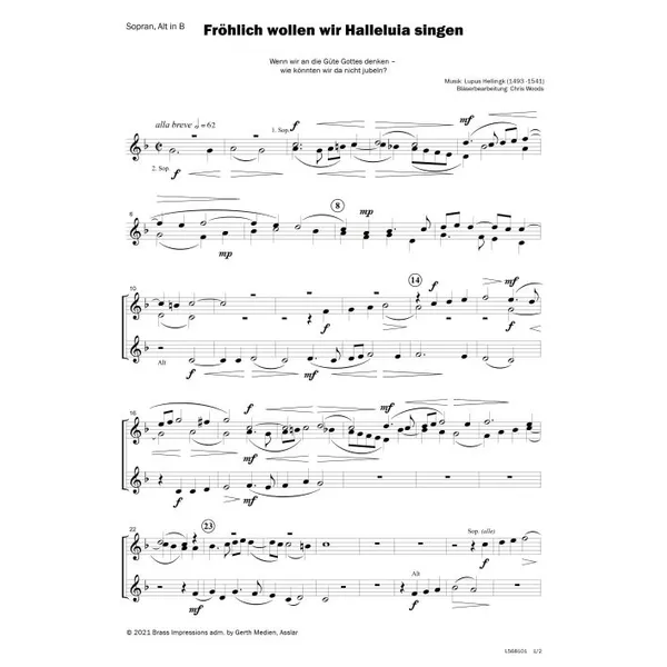 Produktbild des Artikels Fröhlich wollen wir Halleluia singen (Noten - Download)