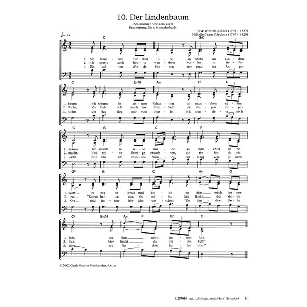 Produktbild des Artikels Der Lindenbaum (Noten - Download)
