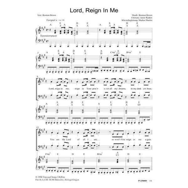 Produktbild des Artikels Lord, Reign In Me (Noten - Download)