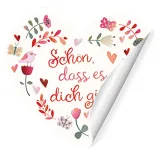 Stimmungsbild zu Aufkleber-Grußkarten: Schön, dass es dich gibt, 4 Stück