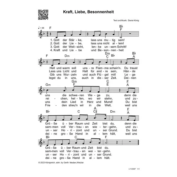 Produktbild des Artikels Kraft, Liebe, Besonnenheit (Noten - Download)