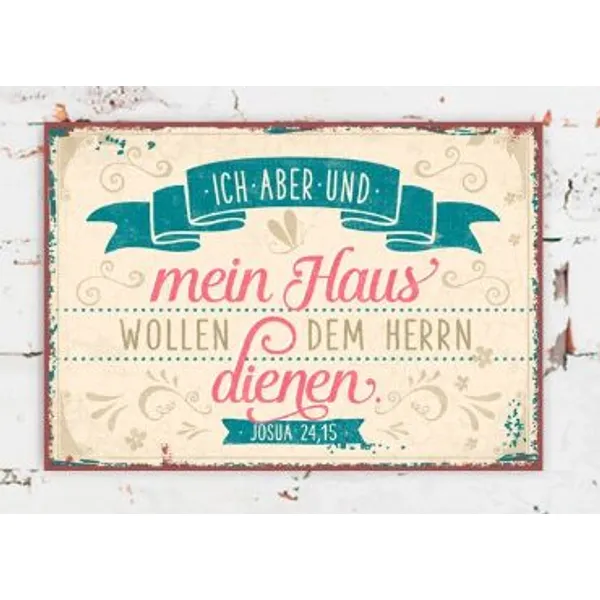 Produktbild des Artikels Metallschild klein - Dem Herrn dienen ()