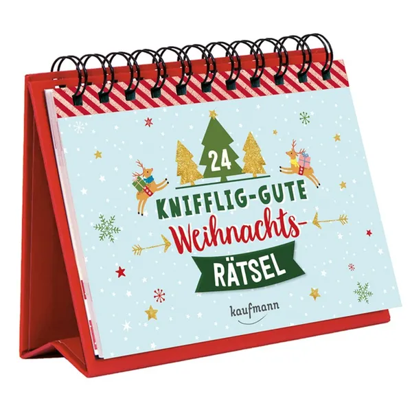 Produktbild des Artikels 24 knifflig - gute Weihnachtsrätsel - Adventskalender (Buch - Spiralbindung)