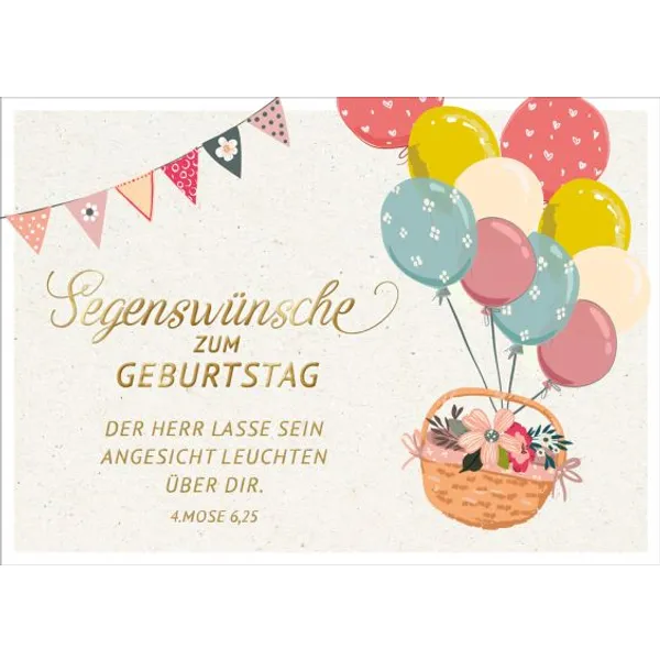 Produktbild des Artikels Postkartenserie "Segenswünsche zum Geburstag/Luftballons" 10 Stk. (Schreibwaren)