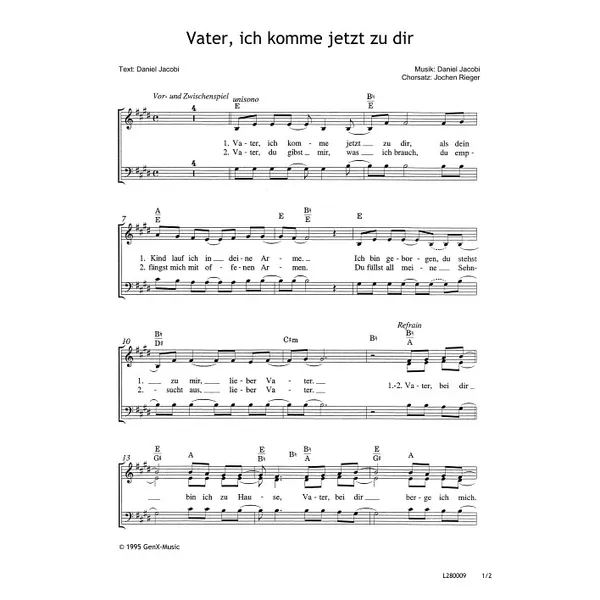 Produktbild des Artikels Vater, ich komme jetzt zu dir (Noten - Download)