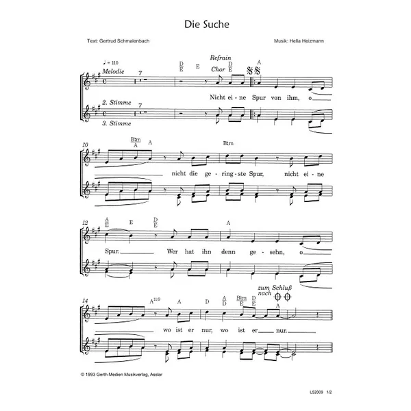 Produktbild des Artikels Die Suche (Noten - Download)