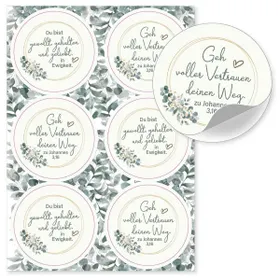 Produktbild des Artikels Aufkleber-Grußkarten: Geh voller Vertrauen, 4 Stück (Schreibwaren)