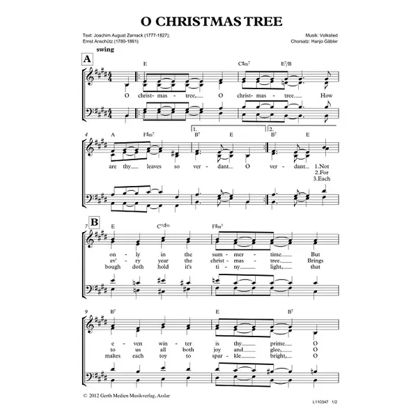 Produktbild des Artikels O Tannenbaum (Noten - Download)