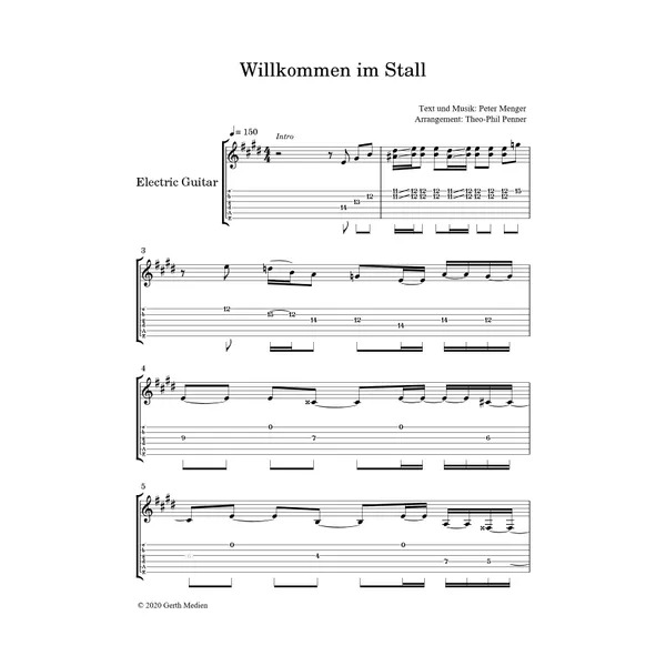 Produktbild des Artikels Willkommen im Stall (E-Gitarre) (Noten - Download)