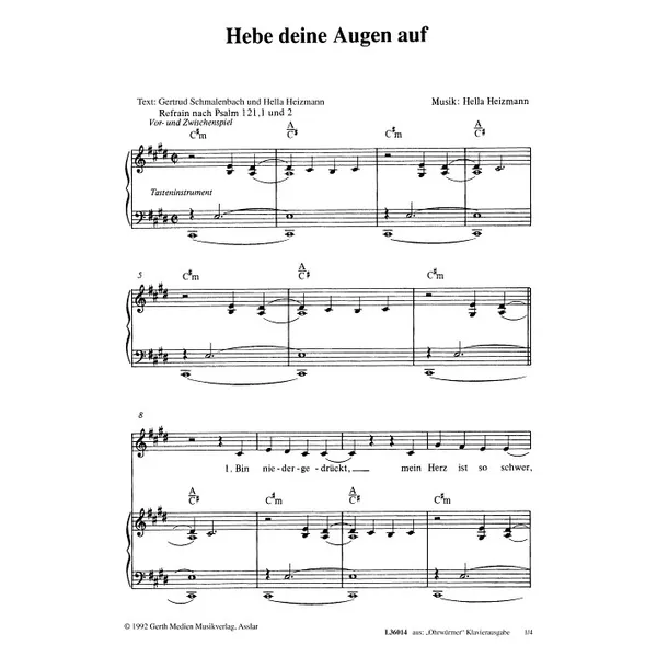 Produktbild des Artikels Hebe deine Augen auf (Noten - Download)