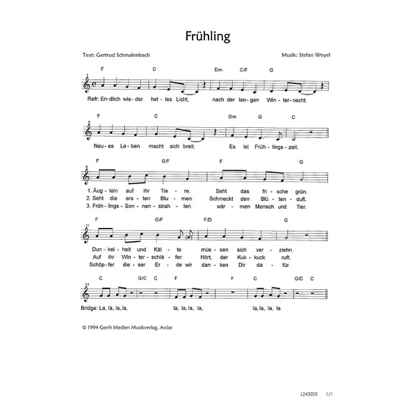 Produktbild des Artikels Frühling (Noten - Download)