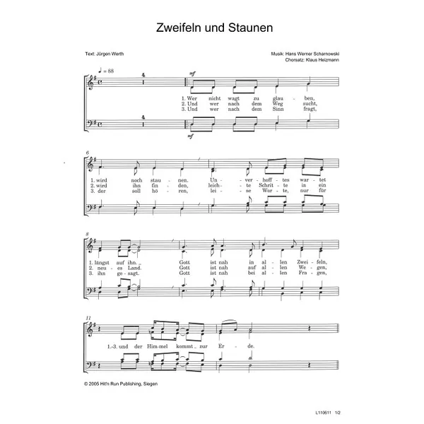 Produktbild des Artikels Zweifeln und Staunen (Noten - Download)