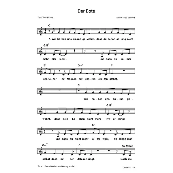 Produktbild des Artikels Der Bote (Noten - Download)