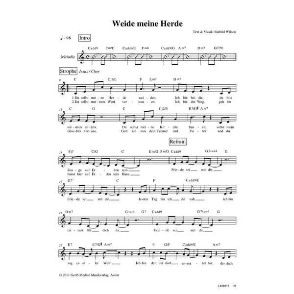 Produktbild des Artikels Weide meine Herde (Noten - Download)