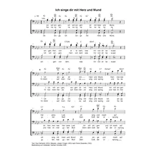 Produktbild des Artikels Ich singe dir mit Herz und Mund (Noten - Download)