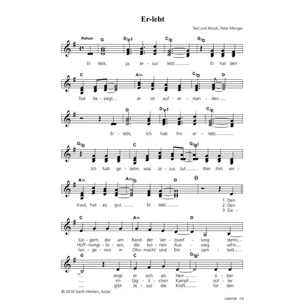 Produktbild des Artikels Er-lebt (Noten - Download)