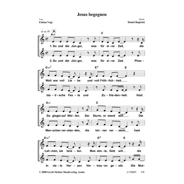 Produktbild des Artikels Jesus begegnen (Noten - Download)