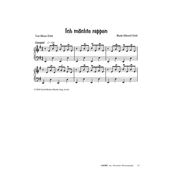 Produktbild des Artikels Ich möchte rappen (Noten - Download)