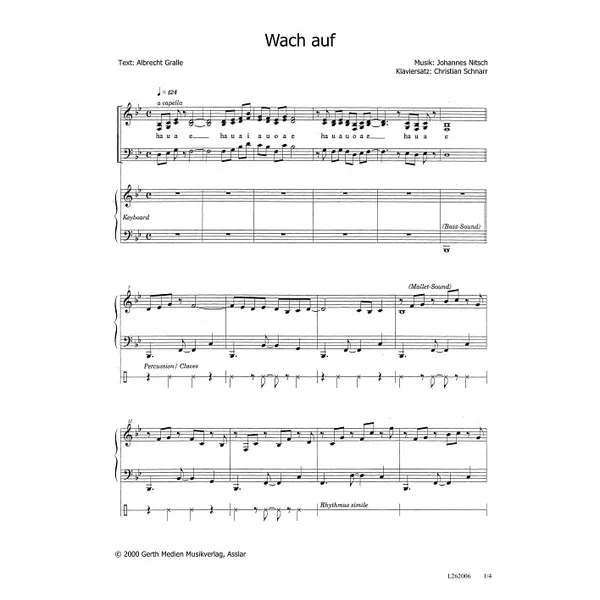Produktbild des Artikels Wach auf (Noten - Download)