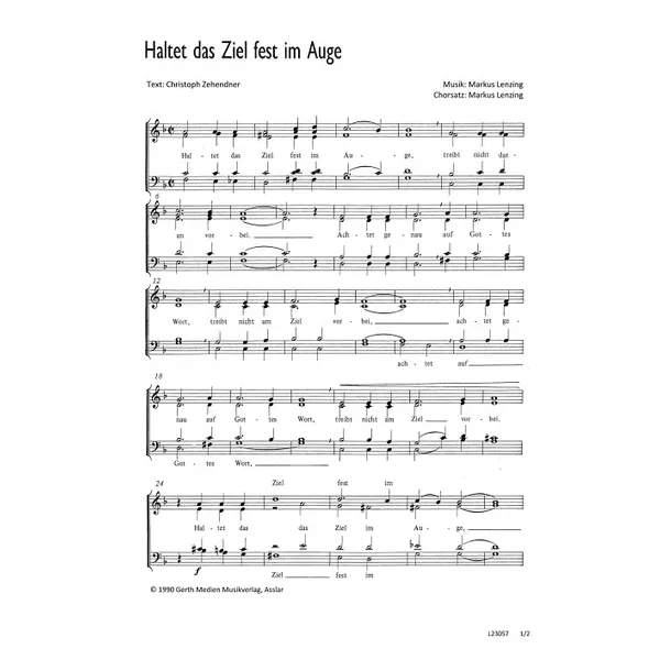 Produktbild des Artikels Haltet das Ziel fest im Auge (Noten - Download)