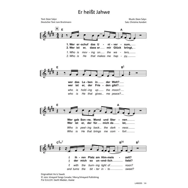 Produktbild des Artikels Er heißt Jahwe (Noten - Download)