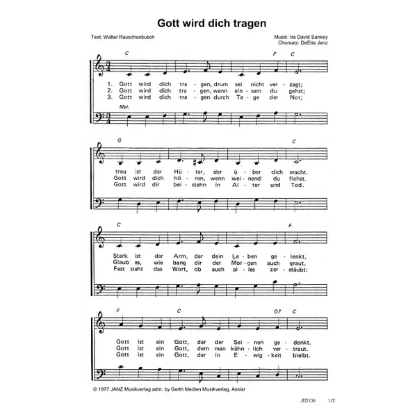 Produktbild des Artikels Gott wird dich tragen (Noten - Download)