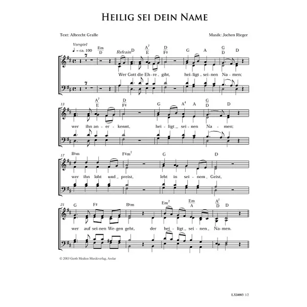 Produktbild des Artikels Heilig sei dein Name (Noten - Download)