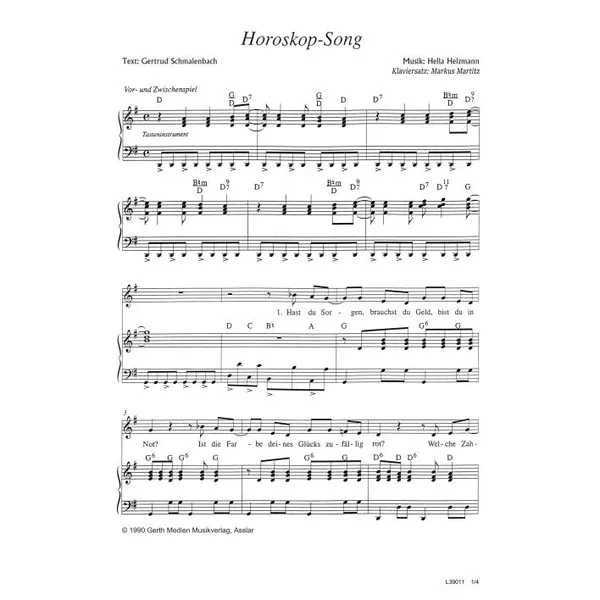 Produktbild des Artikels Horoskop-Song (Noten - Download)
