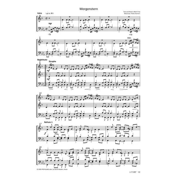 Produktbild des Artikels Morgenstern (Noten - Download)