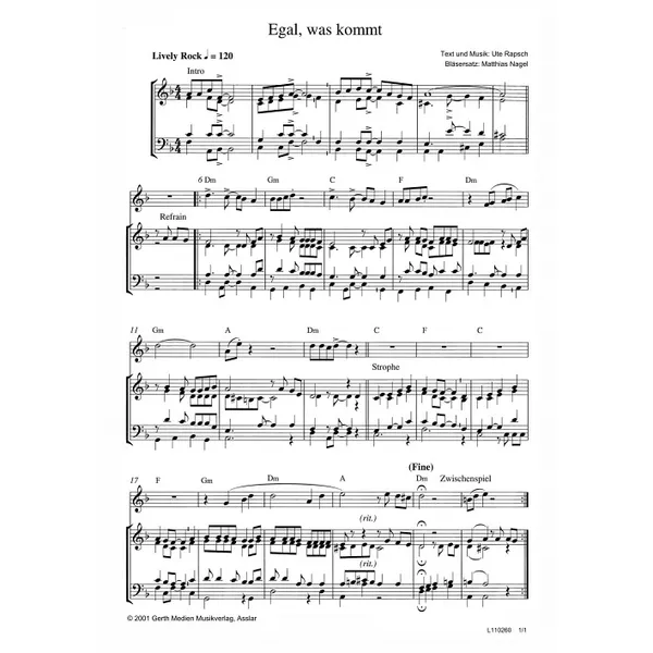 Produktbild des Artikels Egal was kommt (Noten - Download)