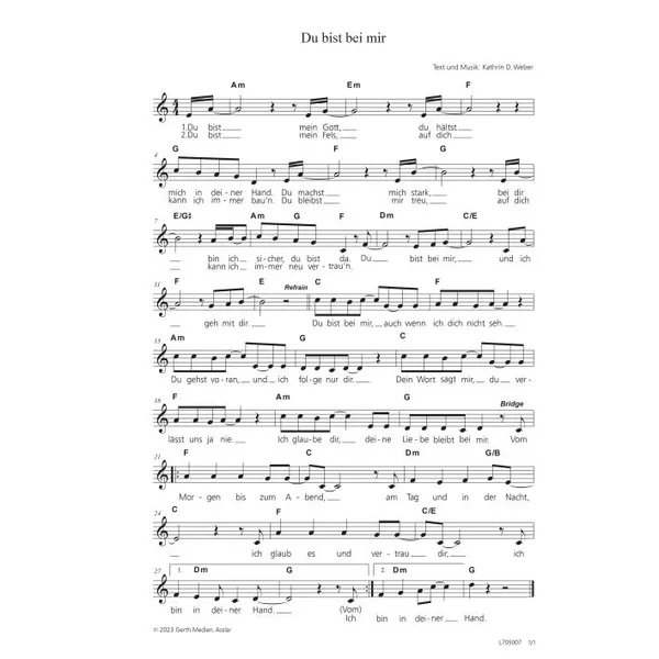 Produktbild des Artikels Du bist bei mir (Noten - Download)