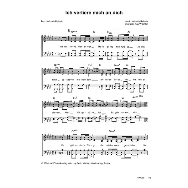 Produktbild des Artikels Ich verliere mich an dich (Noten - Download)