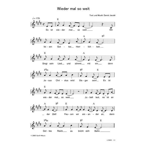 Produktbild des Artikels Wieder mal so weit (Noten - Download)