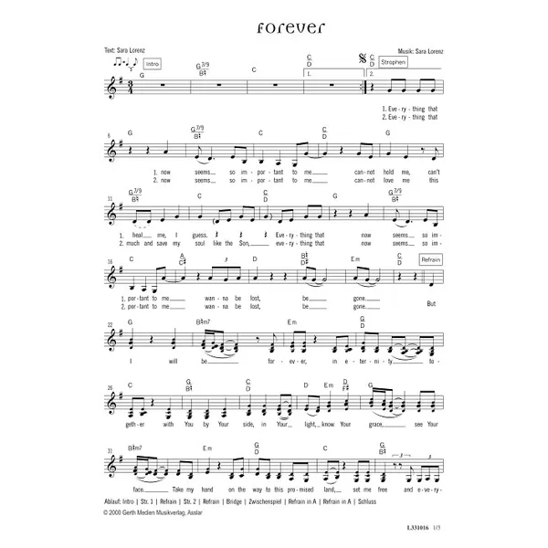 Produktbild des Artikels Forever (Noten - Download)